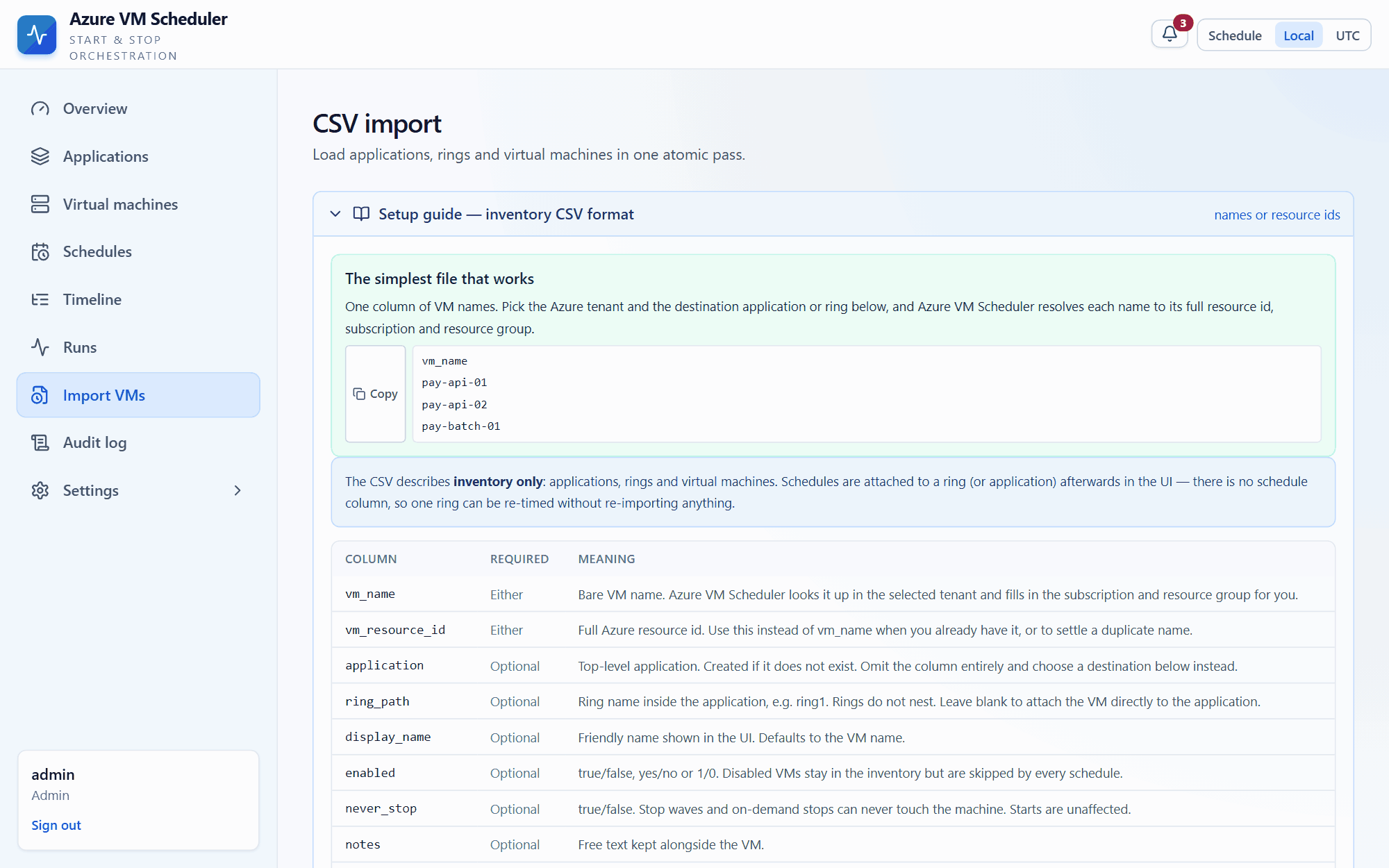 CSV import